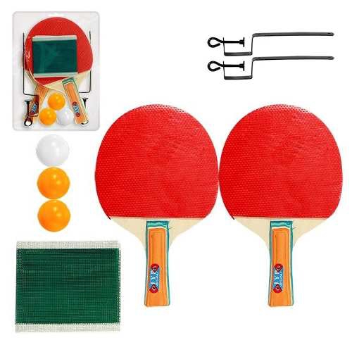 Kit Ping Pong Tênis Mesa Raquetes Rede Bolinhas - Import