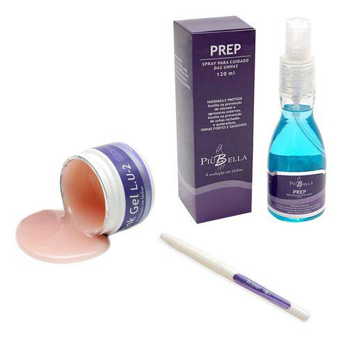 Kit Piubella Gel Lu2 14 - Caneta Primer - Prep Higienizador