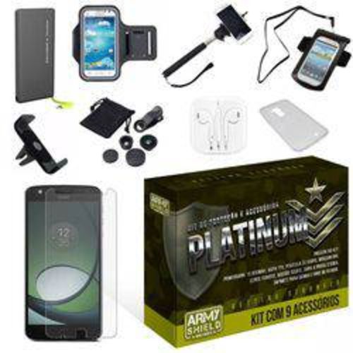 Tudo sobre 'Kit Platinum Motorola Moto Z Play com 9 Itens - Armyshield'