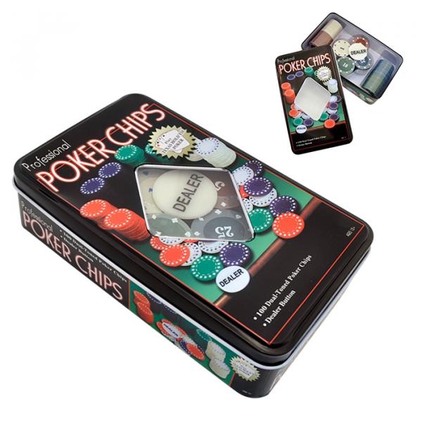 Kit Poker Profissional Super Luxo com 100 Fichas - Poker Chips