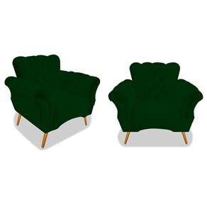 Tudo sobre 'Kit 2 Poltrona Sofá Banco Cadeira Decorativa Berlim Pés Palito com Capitonê Suede Verde Quarto Sala Luxo Recepção - AM Decor - Verde'