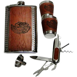 Kit Porta Whisky Garrafa de Bolso Cantil 9 OZ 261ml