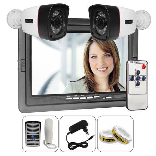 Kit Porteiro Eletrônico com Vídeo Monitor com Duas Câmeras Security Parts