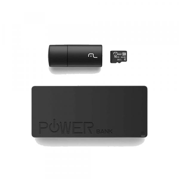 Kit Power Bank + Pendrive + Cartão de Memória Micro Sd com 16gb Multilaser - Mc220