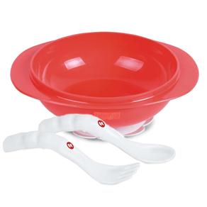 Kit Prato Bowl com Ventosas e Talhes Fisher-Price - Vermelho