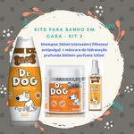 Kit Premium Shampoo 350ml + máscara + perfume 120ml Dr Dog para pets - banho em casa