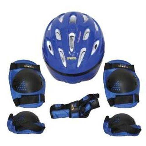 Kit Proteção Azul Tam P 411102 7 Itens Skate Rollers Bicicleta Patins