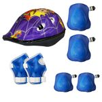 Kit Proteção Infantil Capacete Bike Skate Patins Azul