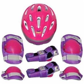 Kit Proteção para Skate Bel Joelheira Capacete Rosa