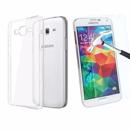 Kit Proteção Samsung Galaxy S5 Capa Em Tpu E Película De Vidro Temperado
