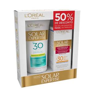 Kit Protetor Corporal Solar L'Oréal Paris Expertise Supreme Protect 4 FPS 30 200ml + Protetor Facial Solar Expertise Antirrugas FPS 30