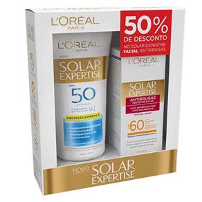 Kit Protetor Corporal Solar L'Oréal Paris Expertise Supreme Protect 4 FPS 50 200ml + Protetor Facial Solar Expertise Antirrugas FPS 60