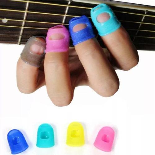 Tudo sobre 'Kit Protetor de Dedo Silicone Dedeira Violão Guitarra Baixo'