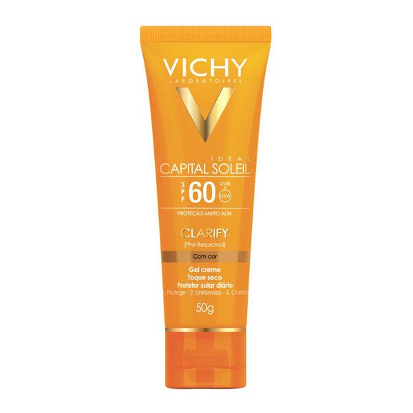 Kit Protetor Solar Facial Vichy Capital Soleil Clarify com Cor FPS 60 50g + Lata Exclusiva