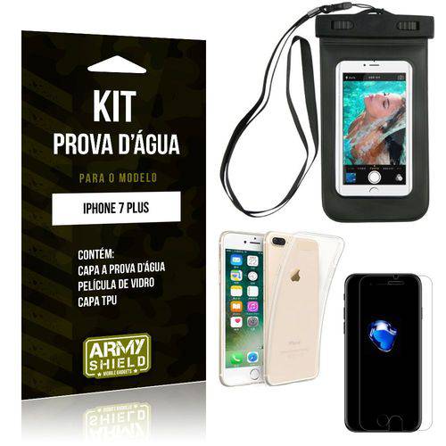 Tudo sobre 'Kit Prova D'água Apple IPhone 7 Plus Capa a Prova D'água + Capa + Película de Vidro - Armyshield'