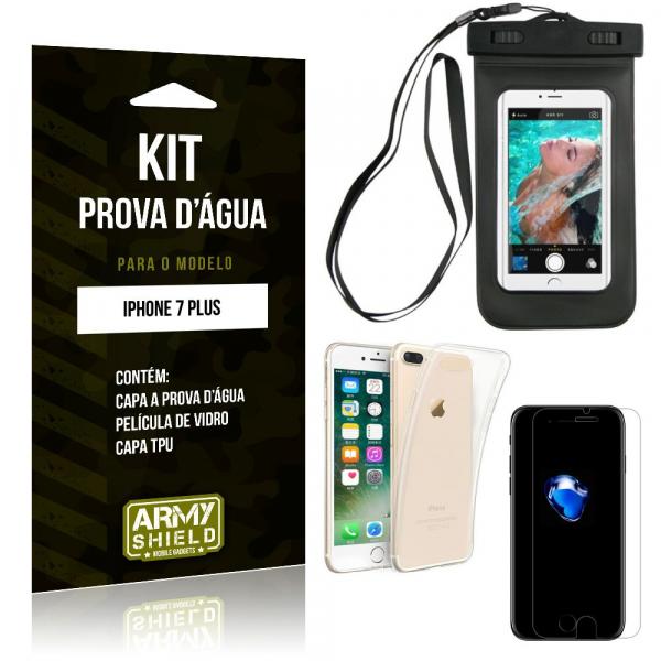 Kit Prova Dágua Apple IPhone 7 Plus Capa a Prova Dágua + Capa + Película de Vidro - Armyshield