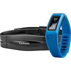 Kit Pulseira Inteligente Vivofit Azul Garmin + Monitor Cardíaco