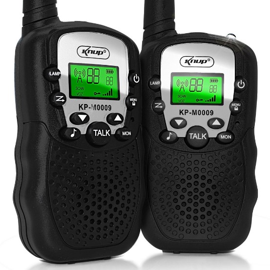Kit Rádio Comunicador Knup 22 Canais 3Km Preto