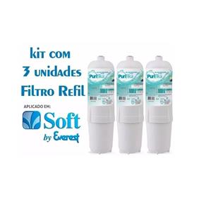 Kit 3 Refil Filtro Purificador Água Soft Everest Slim Fit Baby Star Flat Plus