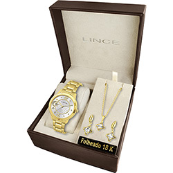 Kit Relógio Feminino Lince Analógico Clássico LRGJ015L-K045S2KX