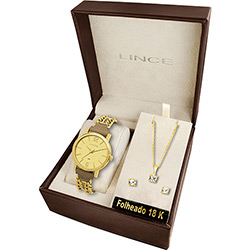 Kit Relógio Feminino Lince Analógico com Colar e Brincos - LRC4207L K615C2TX