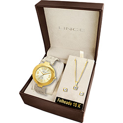 Kit Relógio Feminino Lince Analógico com Colar e Brincos - LRCJ021L K628C2TX