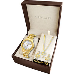 Kit Relógio Feminino Lince Analógico Fashion LRGJ024L-K043S2KX