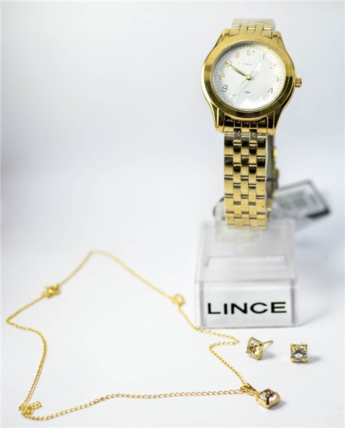 Kit Relógio Feminino Lince Lrg4313L K129 (Dourado)