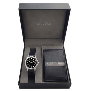 Kit Relógio Masculino Analógico Lince MRC4197S K018P2PX Preto e Carteira Preta