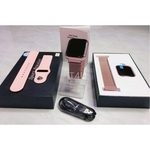 Kit Relógio Smartwatch Rose + 2 Pulseiras + Fone Bluetooth