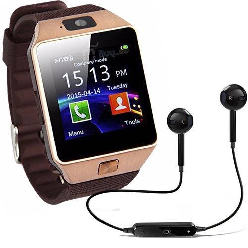 Tudo sobre 'Kit 2 Relógios Smartwatch Dz09 + 2 Fone Bluetooth - Original Touch Bluetooth Gear Chip - Dourada'