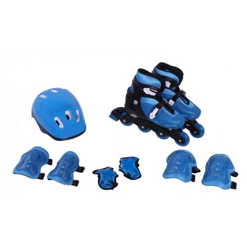 Kit Rollers Patins Radical Ajustável Azul Bel Fix