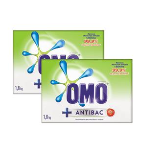 Kit Sabão em Pó OMO Antibacteriano 1.8Kg 2 Unidades