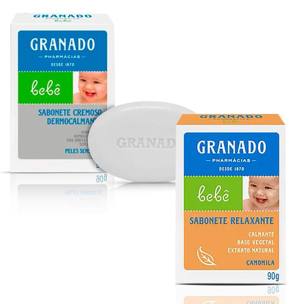 Kit Sabonete em Barra Granado Bebê Glicerina Camomila 90g + Sabonete em Barra Granado Bebê Peles Sensíveis 90g