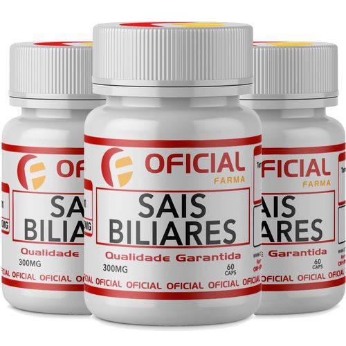 Kit 3 Sais Biliares 300mg 60 Cápsulas