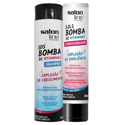 Kit Salon Line S.O.S Bomba de Vitaminas Shampoo 300ml + Condicionador 300ml