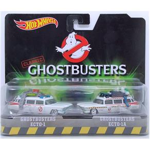 Kit Set 02 Carros Ecto-1 + Ecto-1A Ghostbusters Caça Fantasmas Hot Wheels 1:64