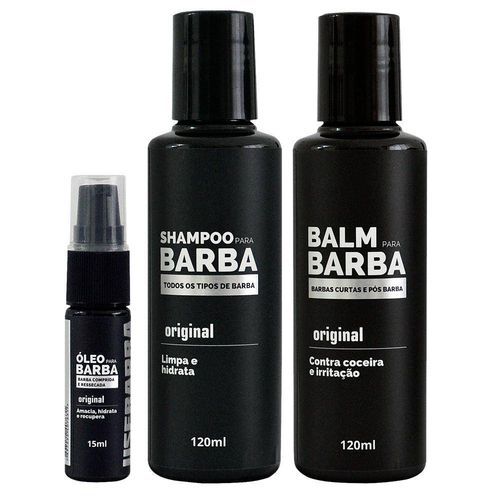Kit Shampoo + Balm + Óleo para Barba Usebarba