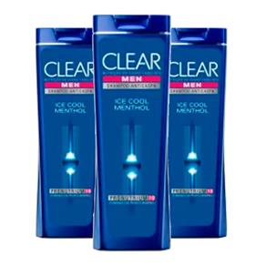 Kit 3 Shampoo Clear Ice Cool Menthol - - 400 Ml