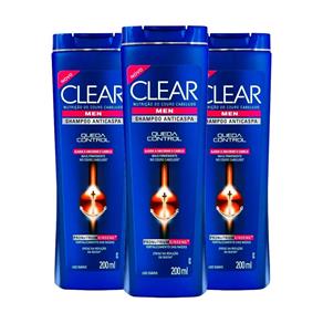 Kit 3 Shampoo Clear Queda Control - 200 Ml