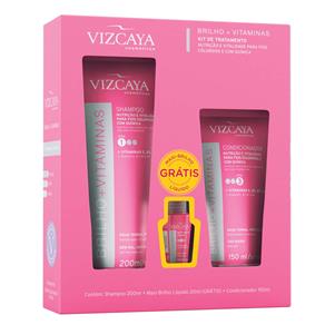 Kit Shampoo + Condicionador + Ampola Vizcaya Brilho + Vitaminas