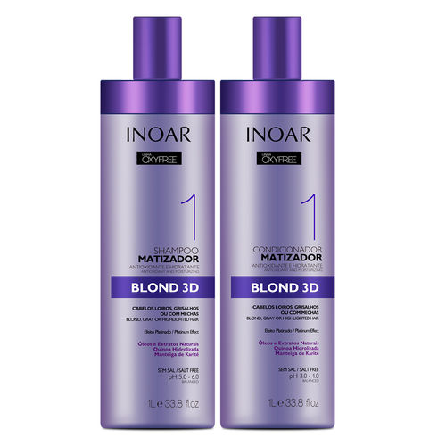Kit Shampoo + Condicionador Inoar Matizador Blond 3d Oxyfree