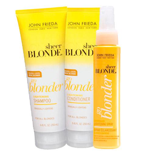 Kit Shampoo + Condicionador + Spray John Frieda Sheer Blonde Go Blonder Lightening