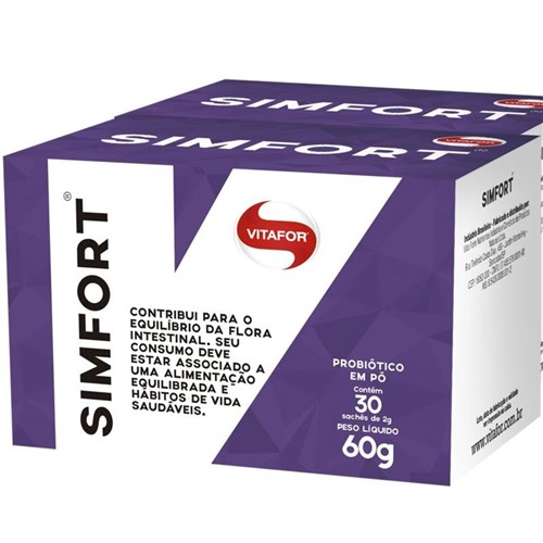 Kit 2 Simfort Mix de Probióticos Vitafor 30 Saches de 2G