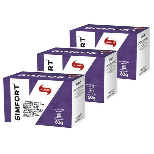 Kit 3 Simfort Mix de Probióticos Vitafor 30 Saches de 2g
