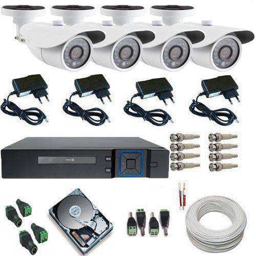 Kit Sistema de Monitoramento Completo 04 Câmeras Infra Ahd 1.3 MP + Dvr Multi HD 5 em 1