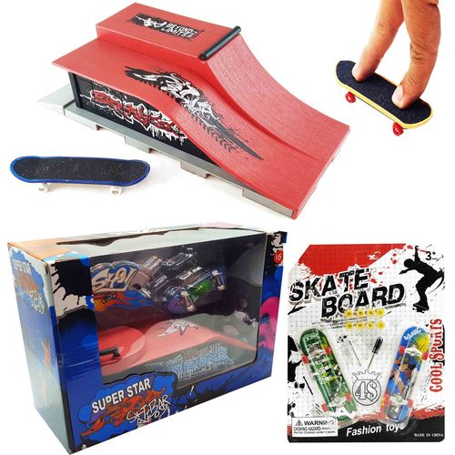 Kit 2 Skate de Dedo Fingerboard Super Rampa Sk8