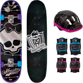 Kit Skate Monster High com Acessorios de Seguranca