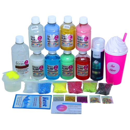 Kit Slime Premium Isa Slime Original Cola Ouro e Prata