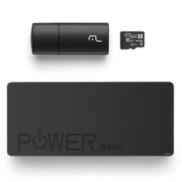 Kit Smathphone Power Bank 4000mAh + Pendrive + Cartão de Memória Micro SD Classe 10 com 16GB Multilaser - MC220